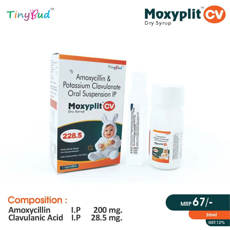 Amoxycillin (200mg) + Clavulanic Acid (28.5mg) Dry Syrup at Best Price in PCD Pharma Franchise for Beta-lactamase Inhibitor.